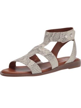 Franco Sarto Genevia Flat Sandals Snake Print Leather Size 10